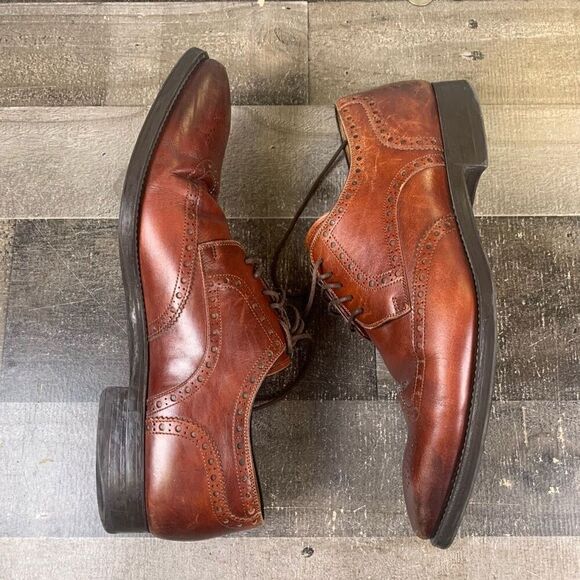 Magnanni Men’s Size 10.5 Tormo Wingtip Dress Shoes Brown Leather Embossed main image 11